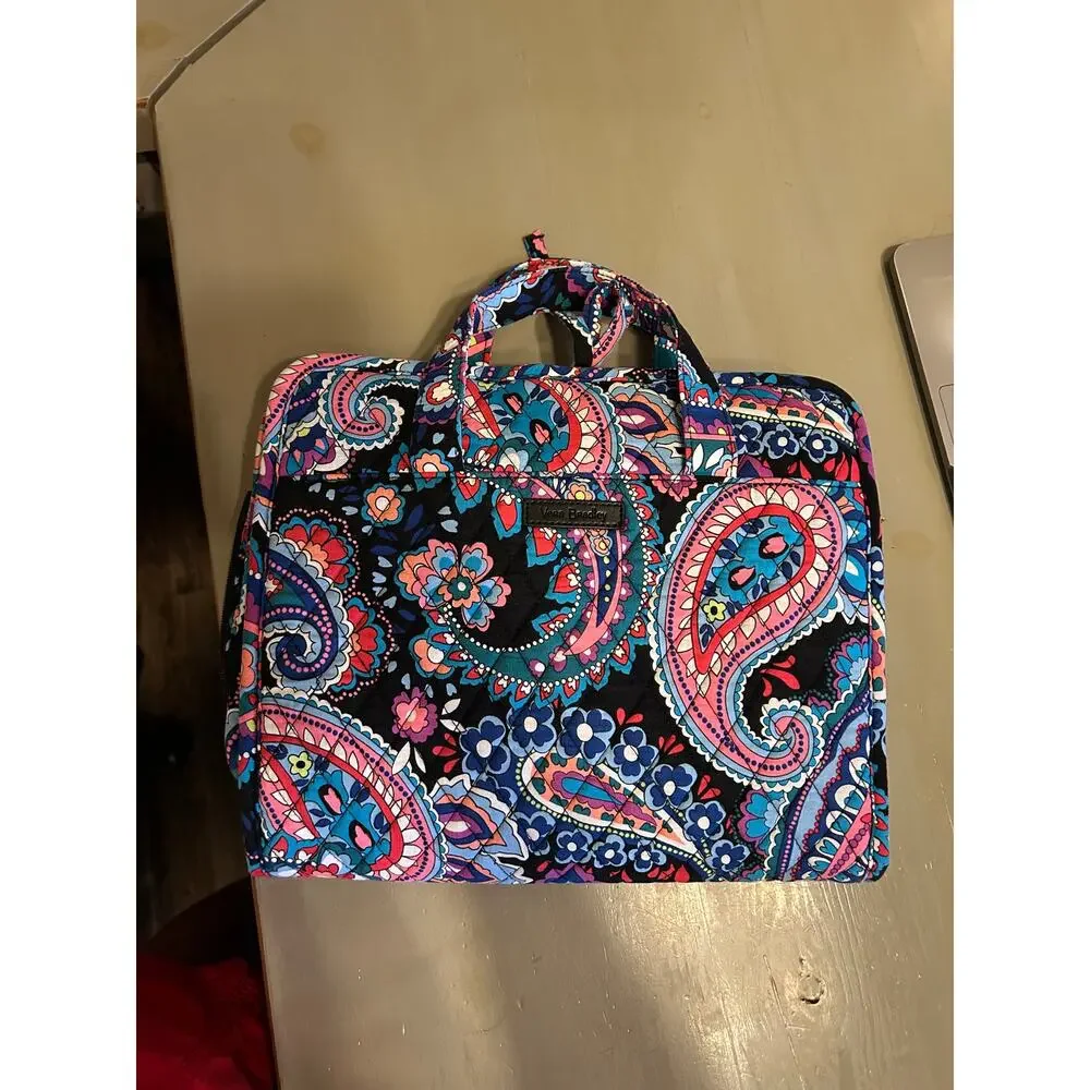 Vera Bradley Black Printed Travel Case Expandable